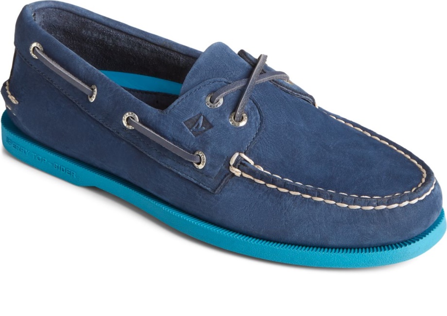 Otantik Orijinal 2 Gözlü Renkli Taban Bot Ayakkabısı Lacivert Sperry