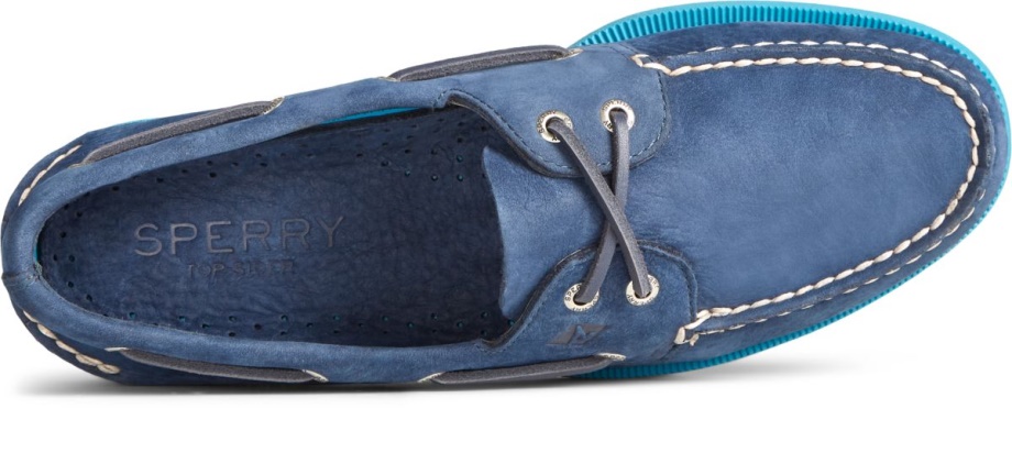 Otantik Orijinal 2 Gözlü Renkli Taban Bot Ayakkabısı Lacivert Sperry