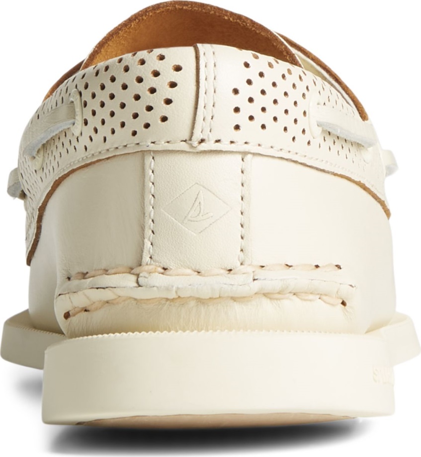 Otantik Orijinal 2 Gözlü Iğne Delikli Tekne Ayakkabısı Sperry Beyaz