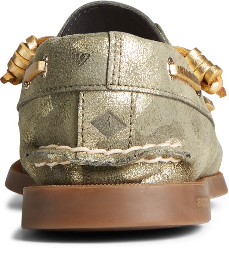 Otantik Orijinal 2 Gözlü Vida Metalik Camo Tekne Ayakkabısı Zeytin Muti Sperry