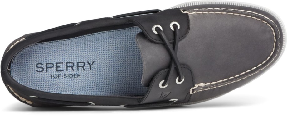 Otantik Orijinal 2 Gözlü Vahşi At Tekne Ayakkabısı Sperry Gri Siyah