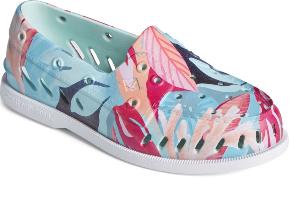 Otantik Orijinal şamandıra Mercan çiçekli Tekne Ayakkabısı Pembe çok Sperry