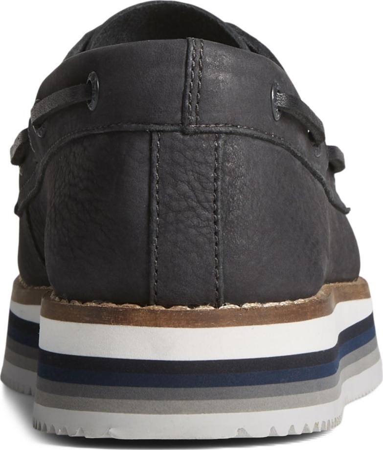 Otantik Orijinal Yığılmış Tekne Ayakkabısı Siyah Sperry