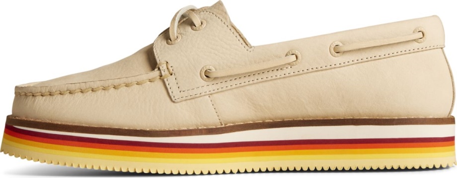 Otantik Orijinal Yığılmış Tekne Ayakkabısı Sperry Fildişi