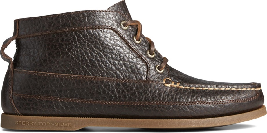 Otantik Orijinal Eskitme Deri Tekne Chukka Koyu Kahverengi Sperry