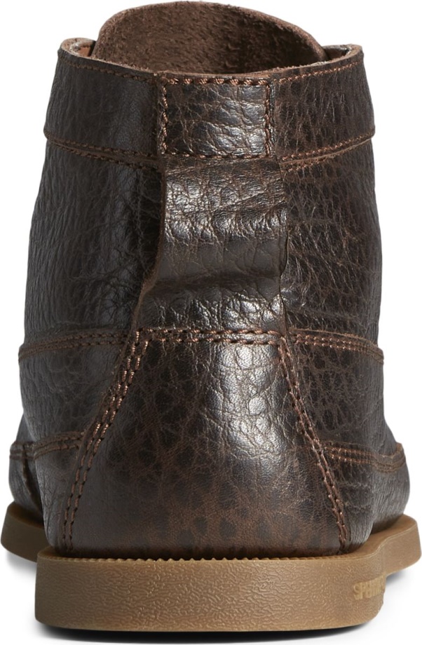 Otantik Orijinal Eskitme Deri Tekne Chukka Koyu Kahverengi Sperry