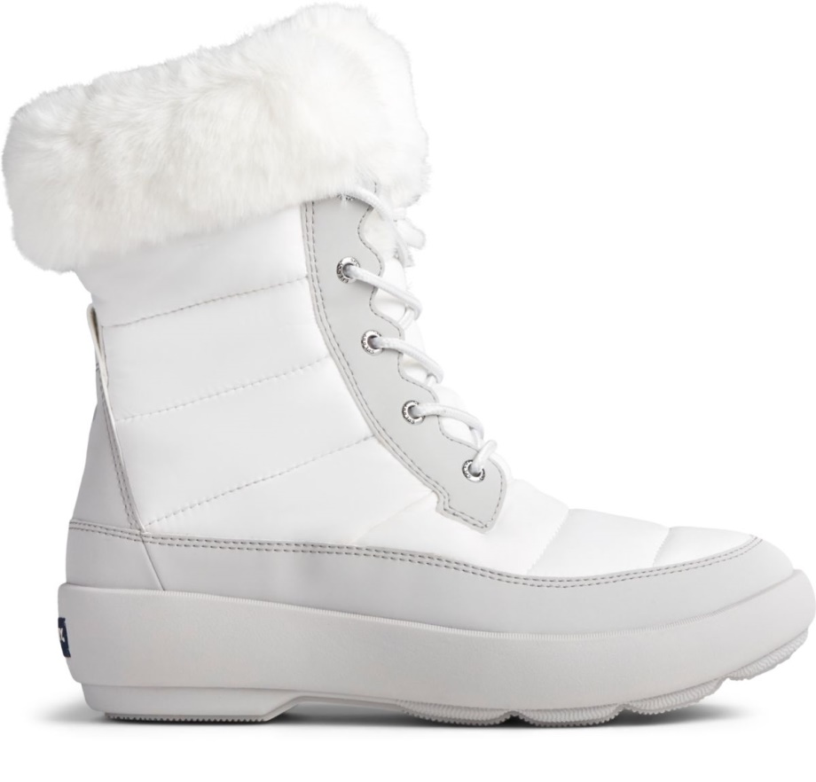 Peluş Dalga Naylon çizme Sperry Kapalı Beyaz Gri Taşıyan