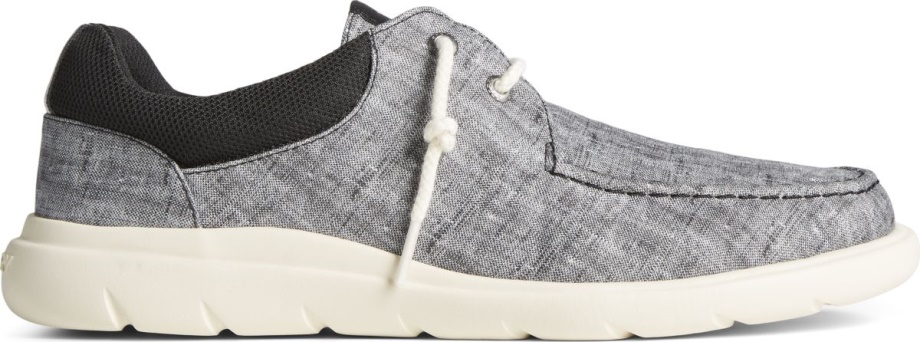 Siyah Sperry üzerinde Kaptanın Moc Chambray Slip