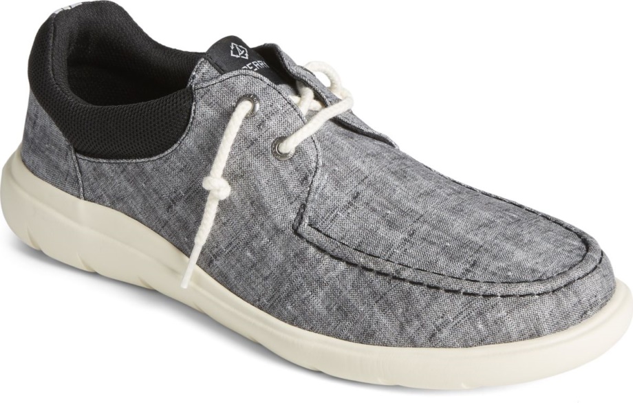 Siyah Sperry üzerinde Kaptanın Moc Chambray Slip