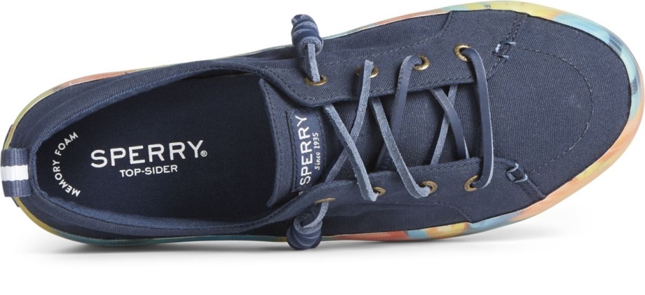 Arması Vibe Mercan çiçekli Platform Spor Ayakkabı Sperry Lacivert