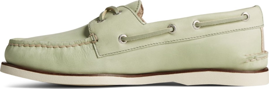 Altın Kupa Otantik Orijinal 2 Gözlü çapraz Dantel Nubuk Tekne Ayakkabısı Sperry Yeşili