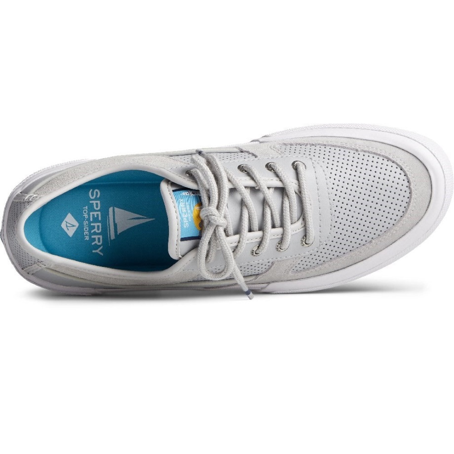 Erkek Solitide Erkek Dantel Ayakkabı Gri Sperry