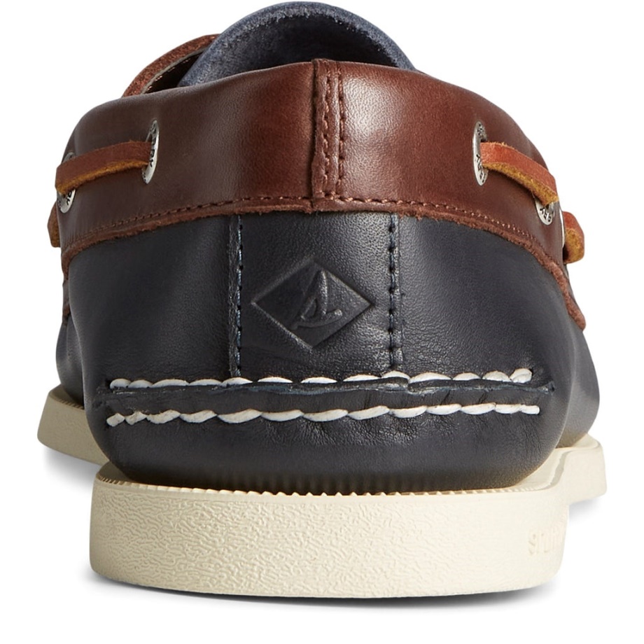 Erkek Otantik Orijinal 2 Gözlü üç Tonlu Ayakkabı Lacivert Sperry