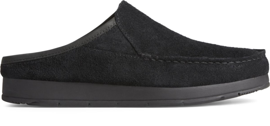 Siyah Sperry üzerinde Moc-sider Süet Slip