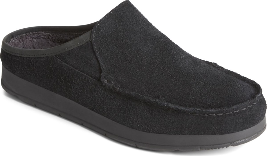 Siyah Sperry üzerinde Moc-sider Süet Slip