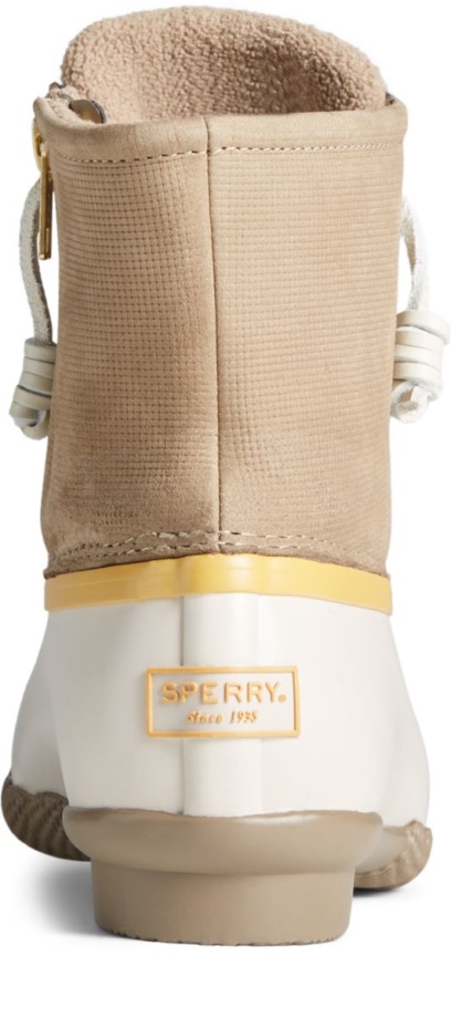 Tuzlu Su ızgara Deri ördek çizme Sperry Fildişi