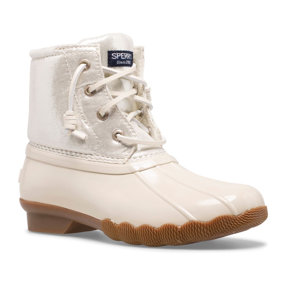 Tuzlu Su Metalik ördek çizme Sperry Fildişi