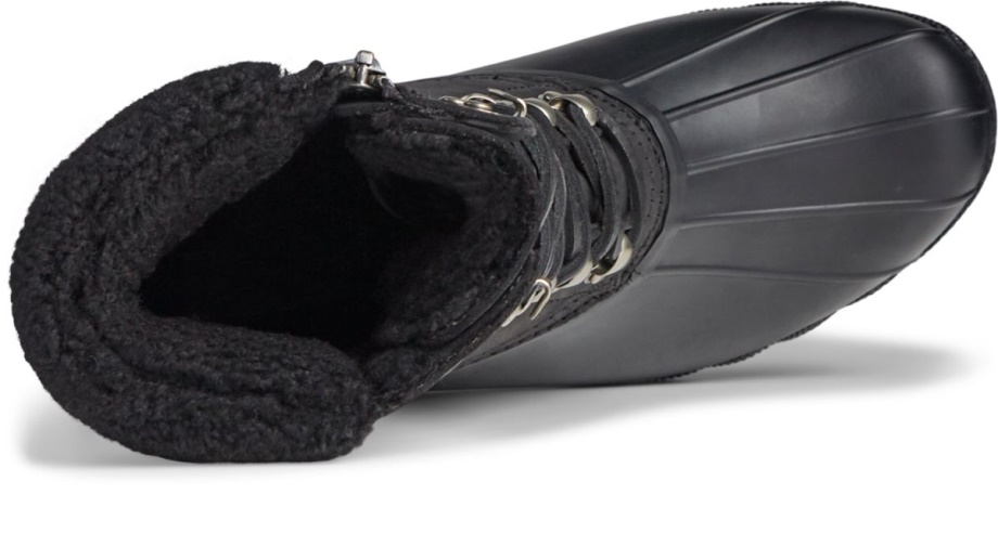 Tuzlu Su Uzun Boylu Rahat Deri ördek çizme Sperry Siyah