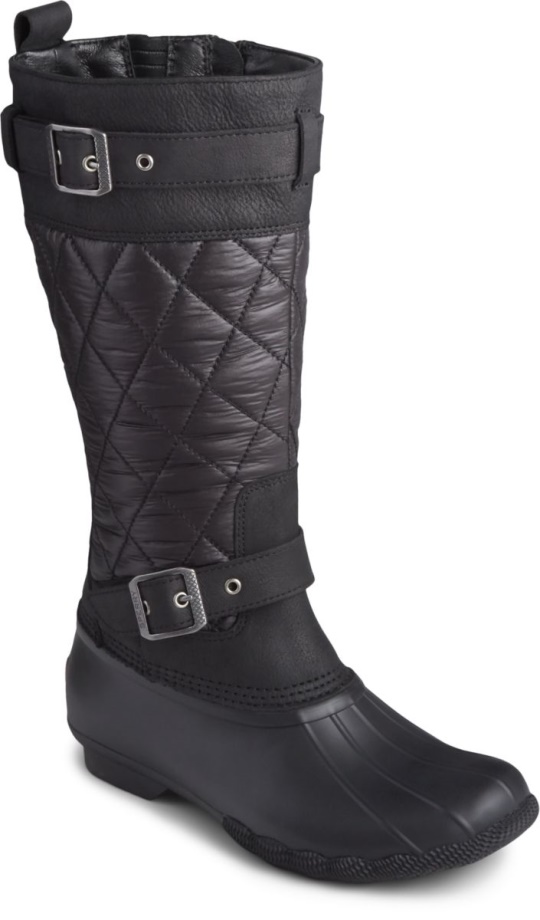 Tuzlu Su Uzun Boylu Naylon ördek çizme Siyah Sperry