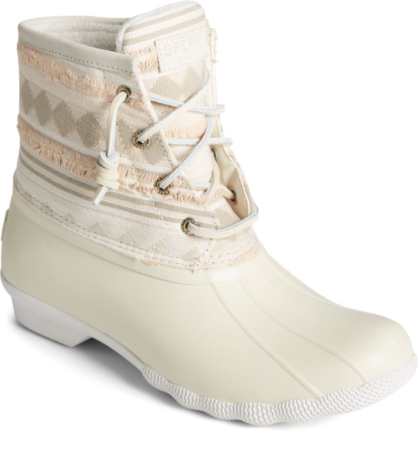 Tuzlu Su Dokulu şerit ördek çizme Sperry Tan