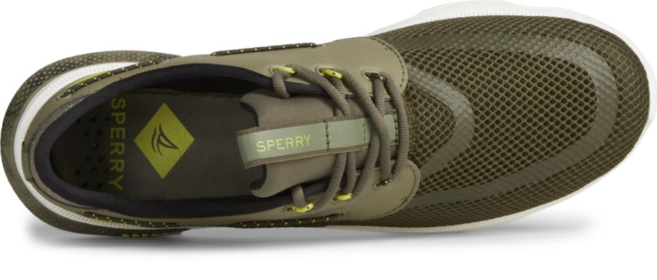 Sperry 7 Seas 3 Gözlü Kamuflaj Spor Ayakkabı Zeytin