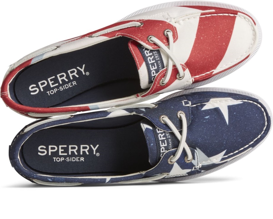 Sperry Otantik Orijinal Amerikan Tekne Ayakkabısı Kırmızı Beyaz Mavi