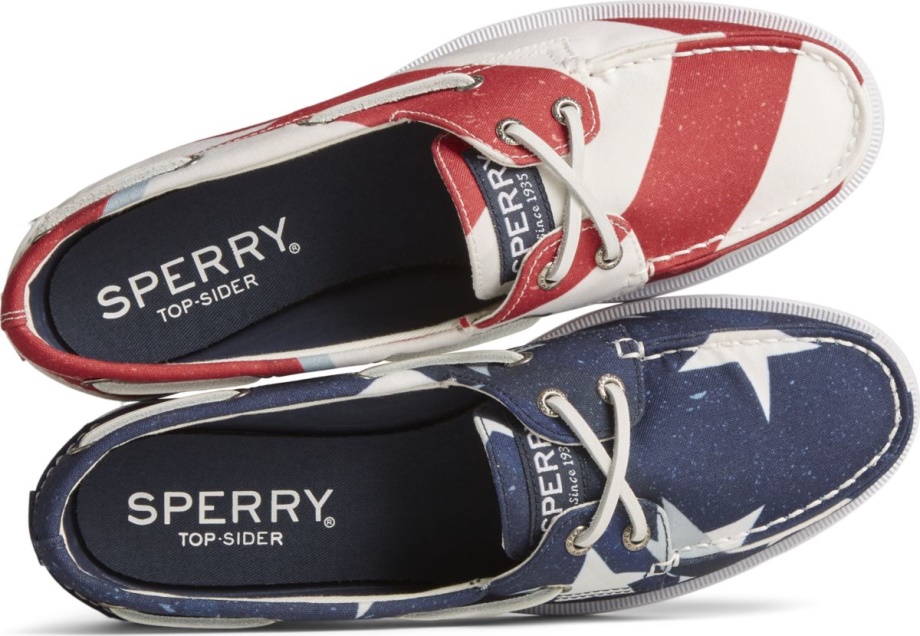 Sperry Otantik Orijinal Americana Yıldızlar Ve çizgiler 2 Gözlü Tekne Ayakkabısı Kırmızı Beyaz Mavi