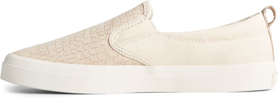 Sperry Arması Ikiz Gore Plushwave Yılan Derisi Spor Ayakkabı üzerinde Kayma Fildişi