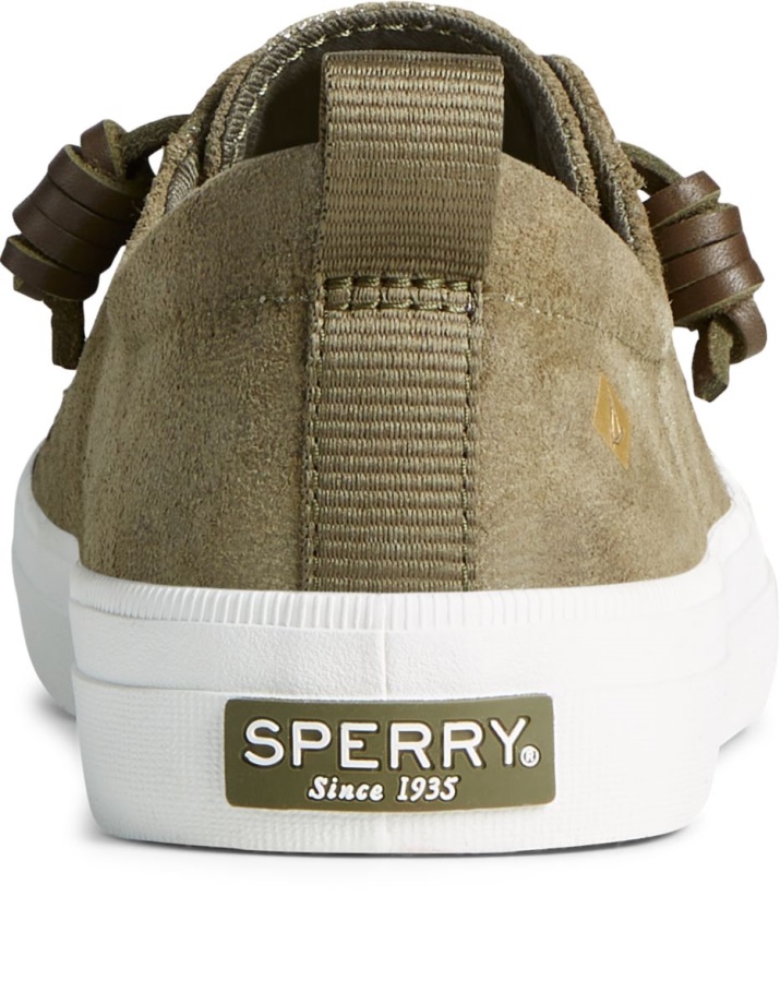 Sperry Arması Vibe Kamuflaj Metalik Deri Spor Ayakkabı Zeytin