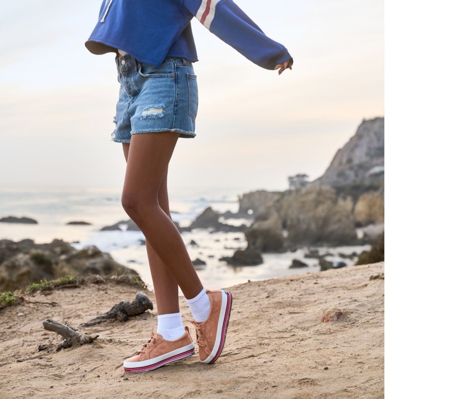 Sperry Arması Vibe Platform çizgili Spor Ayakkabı Siyah