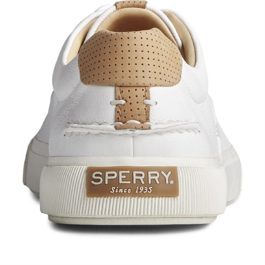 Sperry Erkek Altın çizgili Peluş Dalga Dantel Ayakkabı Beyaz