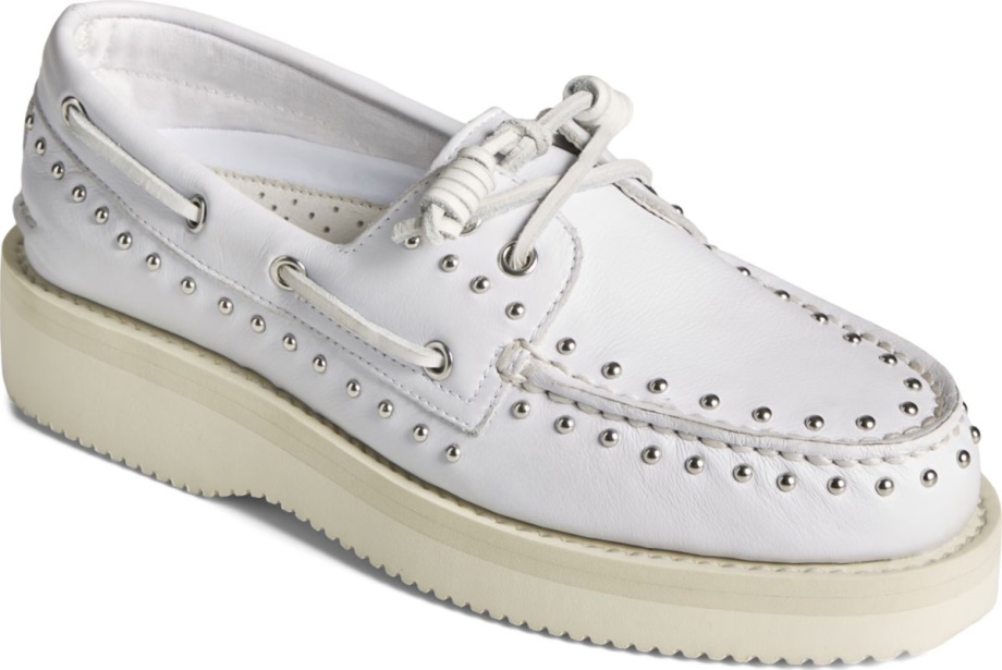 Sperry Sperry X Rebecca Minkoff Otantik Orijinal 2 Gözlü Spor Pabuç Tekne Ayakkabısı Beyaz