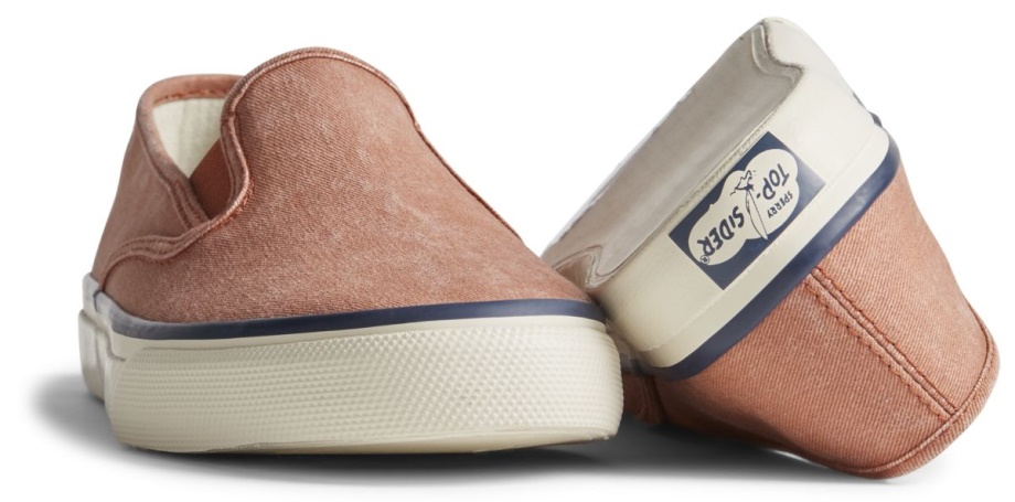 Sperry üniseks Bulut Güverte Spor Ayakkabı üzerinde Kayma Kırmızı Yıkanmış