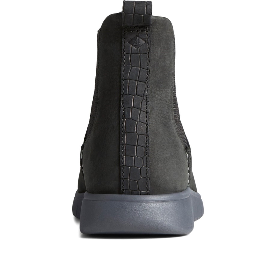 Kadın Sahil Peluş Dalga Chelsea Yarım Bot Siyah Sperry