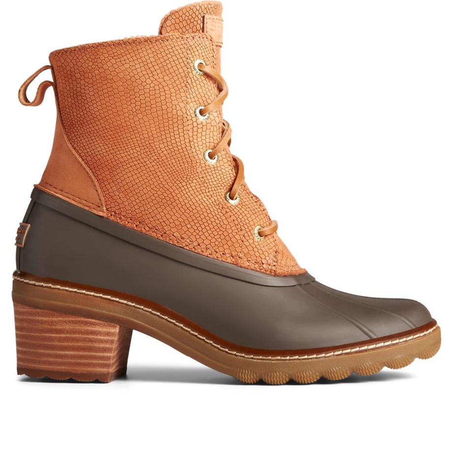 Kadın Tuzlu Su Topuğu Yılan Bilekte Bot Kahverengi Sperry