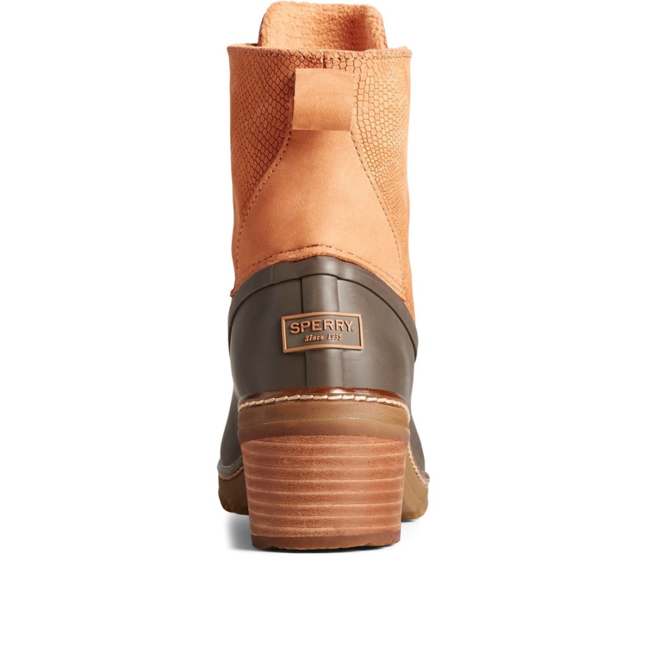 Kadın Tuzlu Su Topuğu Yılan Bilekte Bot Kahverengi Sperry
