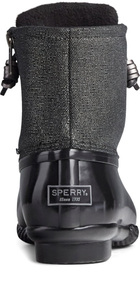 Kadın Tuzlu Su ışıltılı ördek Hava Botu Siyah Gümüş Sperry