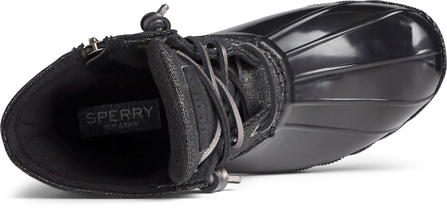 Kadın Tuzlu Su ışıltılı ördek Hava Botu Siyah Gümüş Sperry