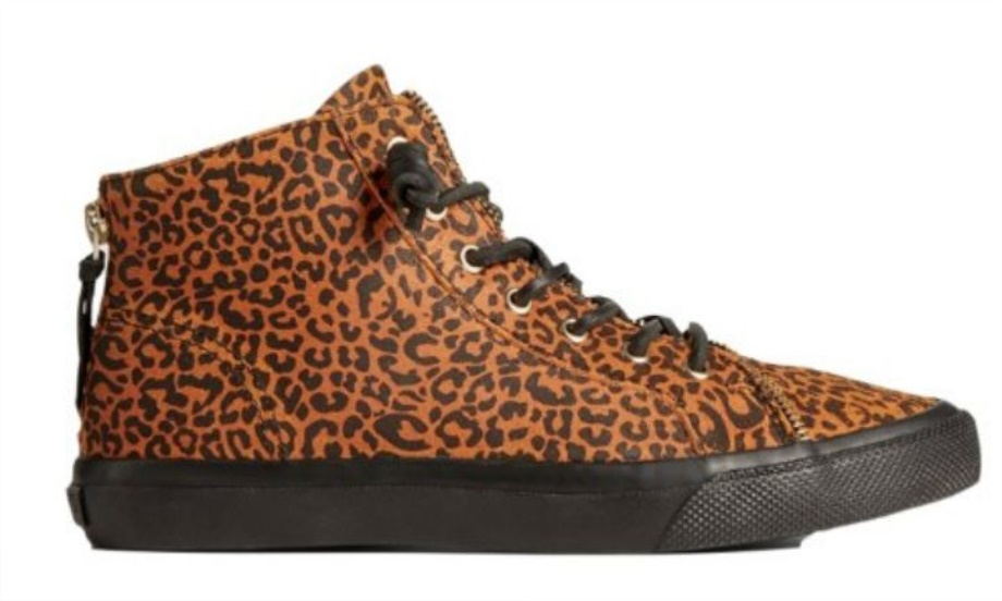 Kadın Sperry X Rebecca Minkoff Leopar Yüksek Top Spor Ayakkabı Kahverengi Sperry